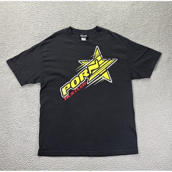 Vintage Hustler Shirt Mens XL Hardcore‎ Since '74 Black Y2K - Picture 1 of 10